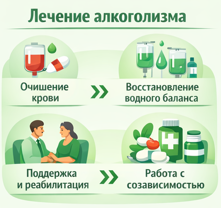 лечение алкоголизма в Белой Калитве этапы